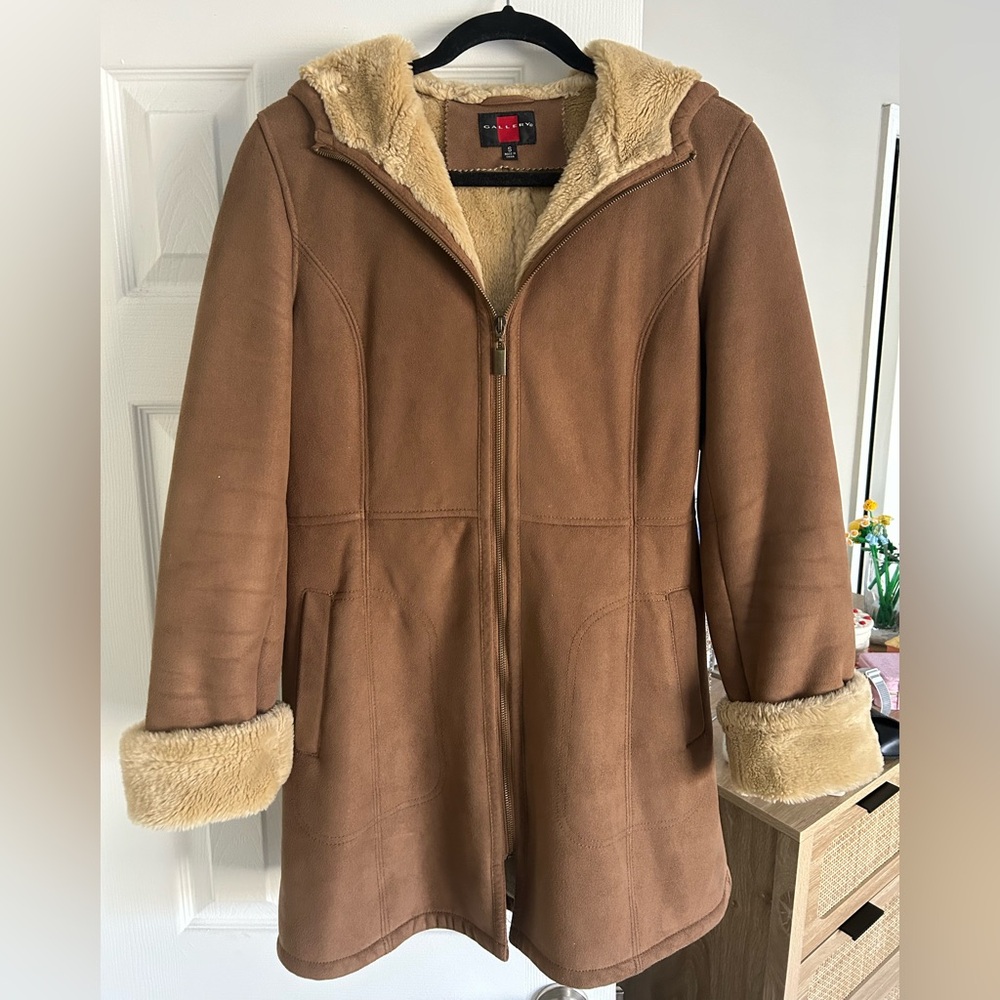 Faux-Fur Microsuede Coat